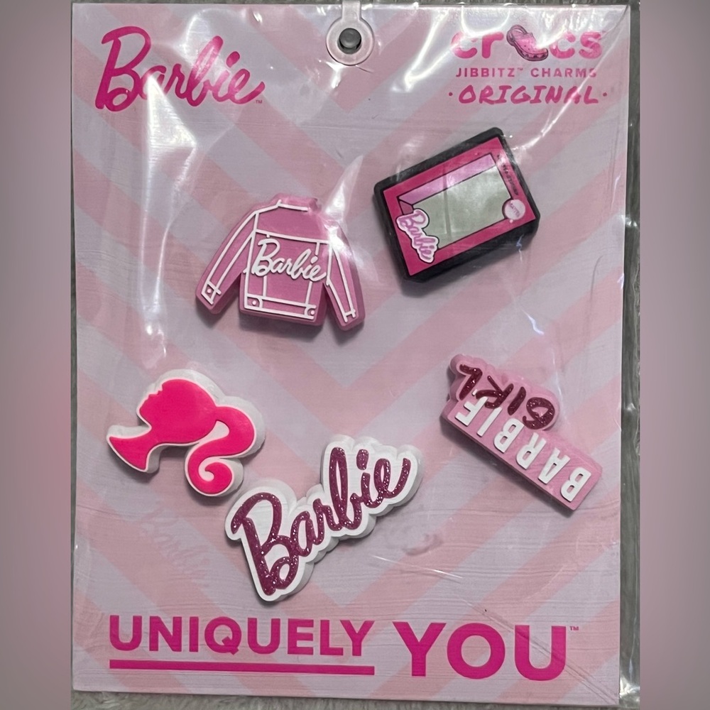 NEW Barbie Pink and White Croc Jibbitz
